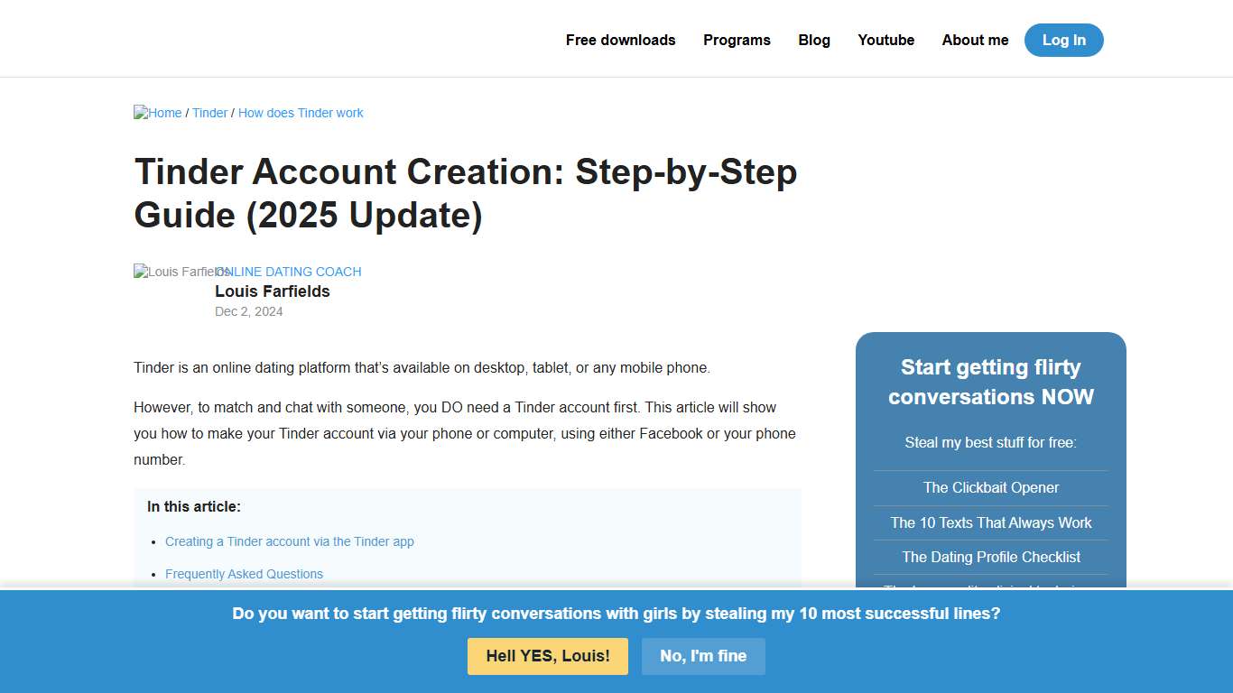 Tinder Account Creation: Step-by-Step Guide (2025 Update)